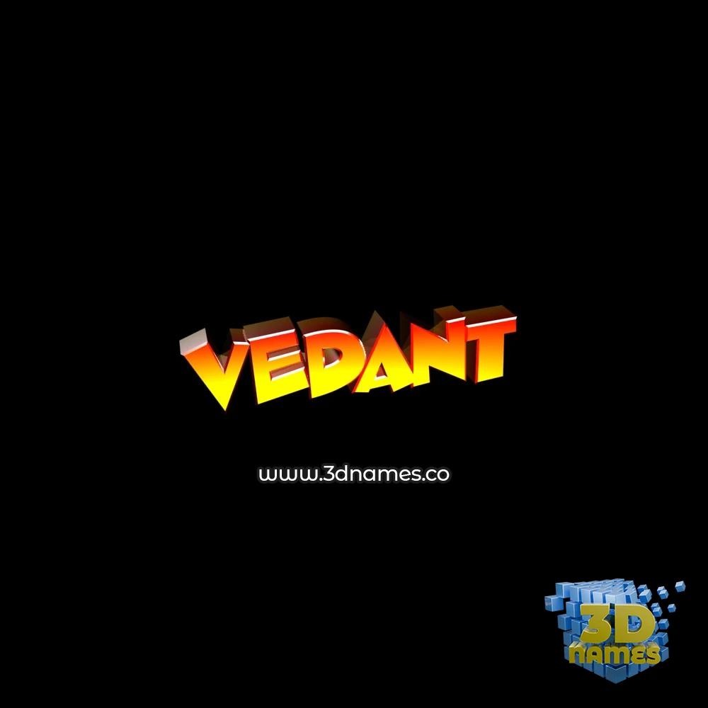 vedant in Black Background style - 3D name wallpaper