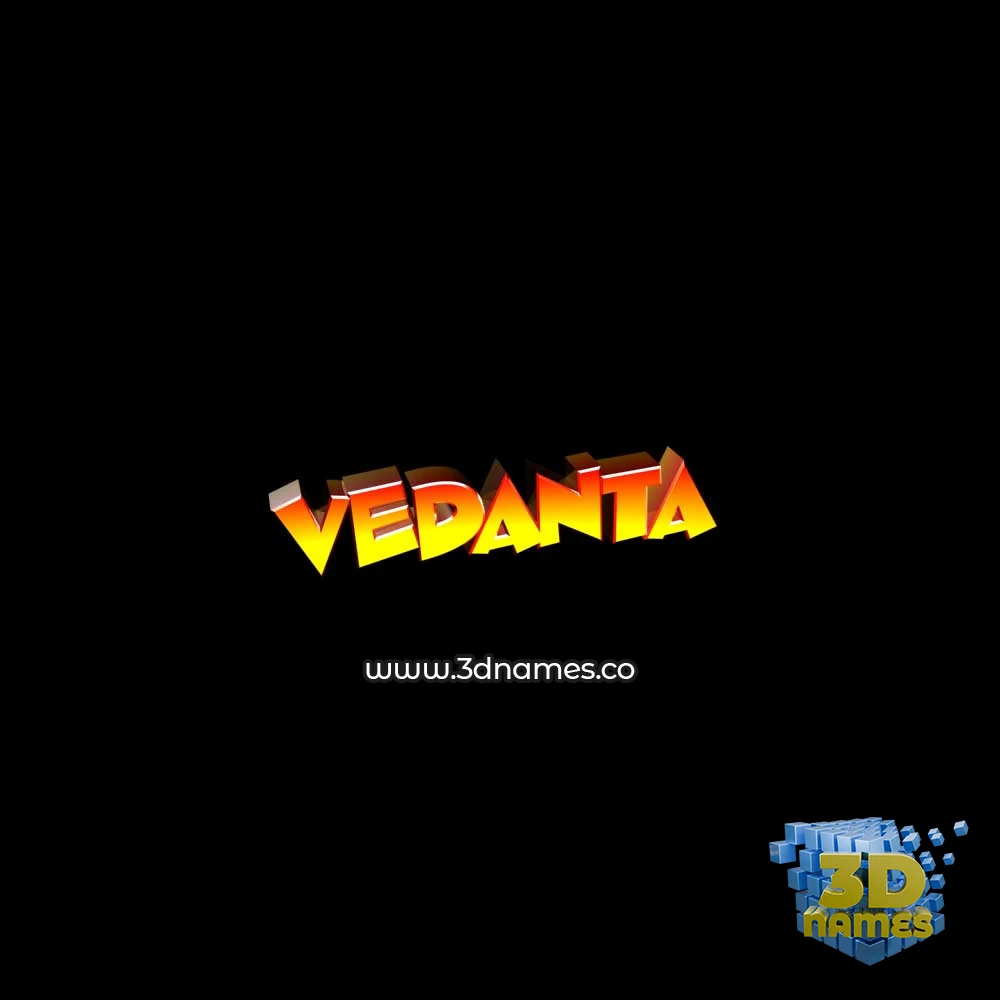 vedanta in Black Background style - 3D name wallpaper