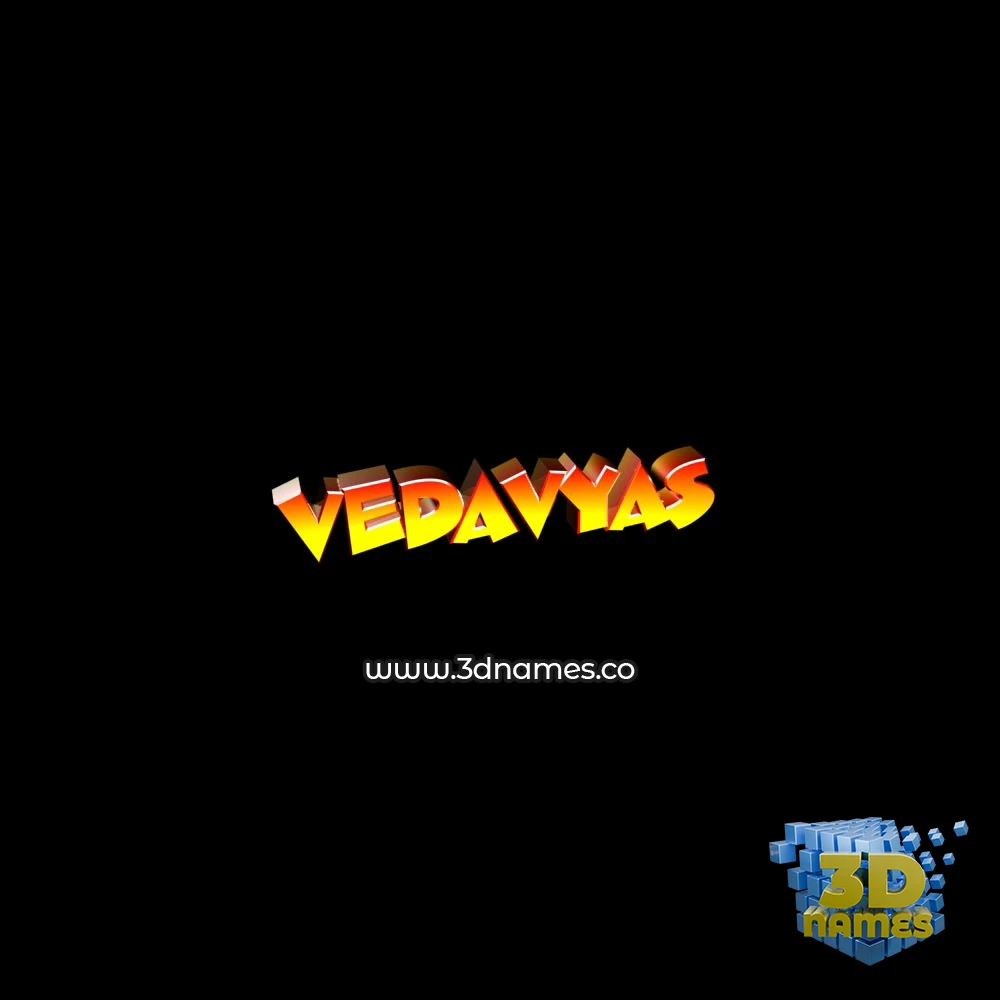 vedavyas in Black Background style - 3D name wallpaper
