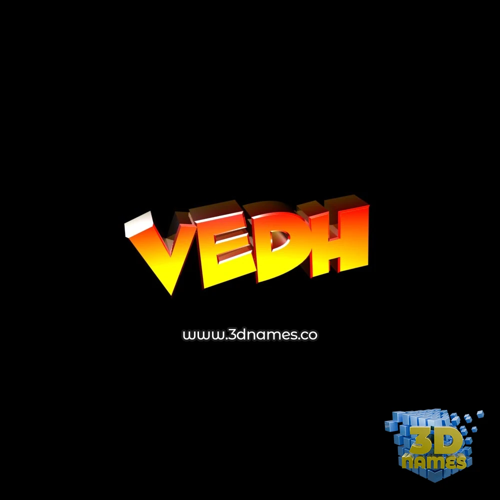vedh in Black Background style - 3D name wallpaper