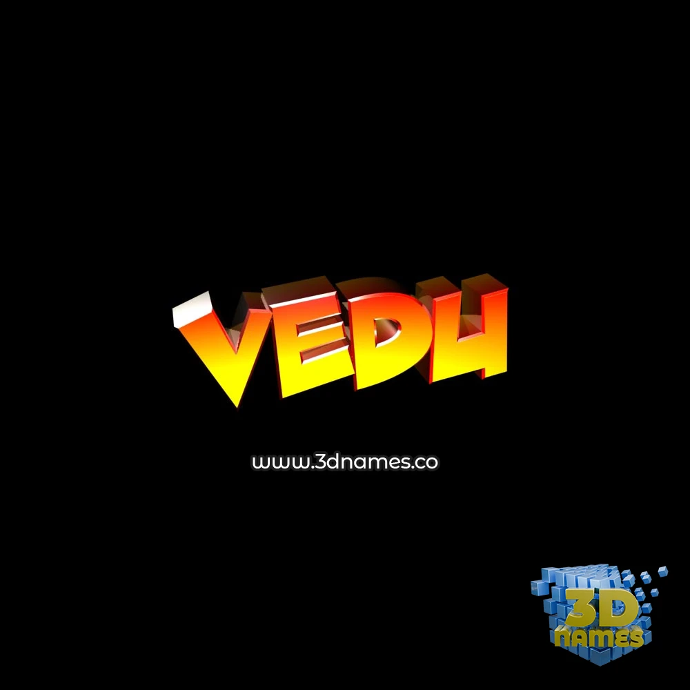 vedu in Black Background style - 3D name wallpaper