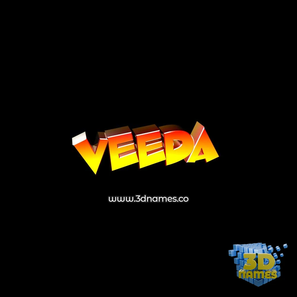 veeda in Black Background style - 3D name wallpaper