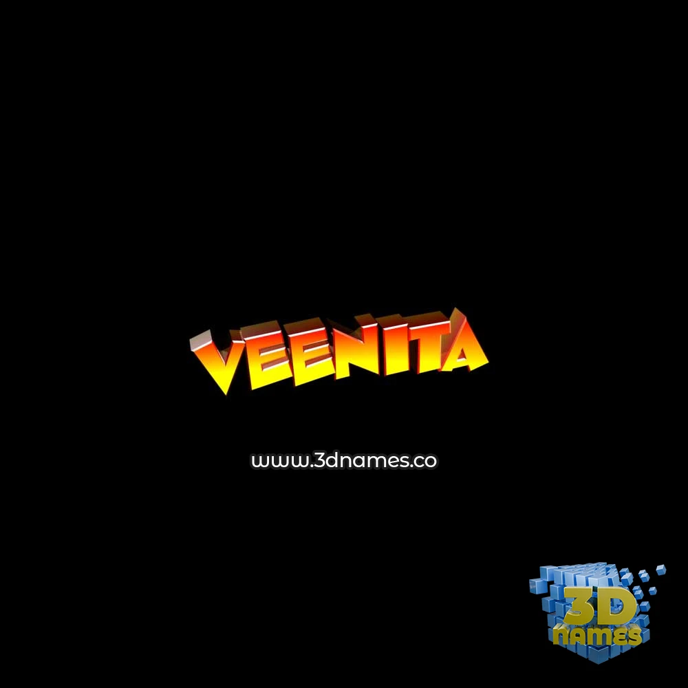 veenita in Black Background style - 3D name wallpaper