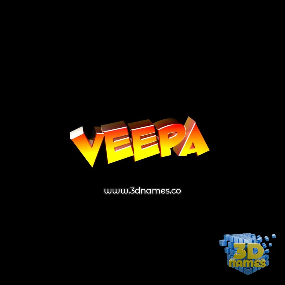 veepa in Black Background style - 3D name wallpaper