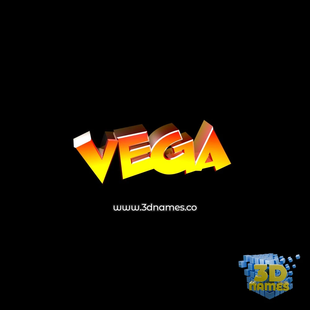 vega in Black Background style - 3D name wallpaper
