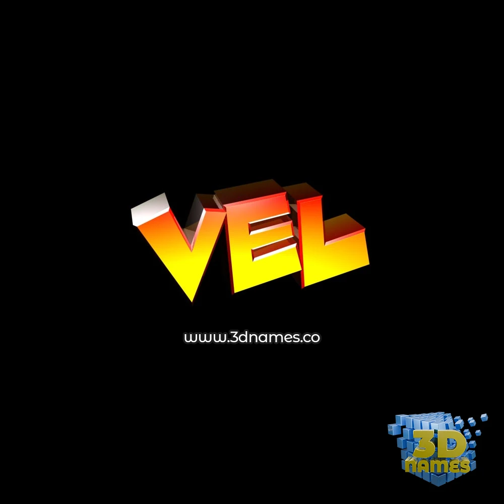 vel in Black Background style - 3D name wallpaper