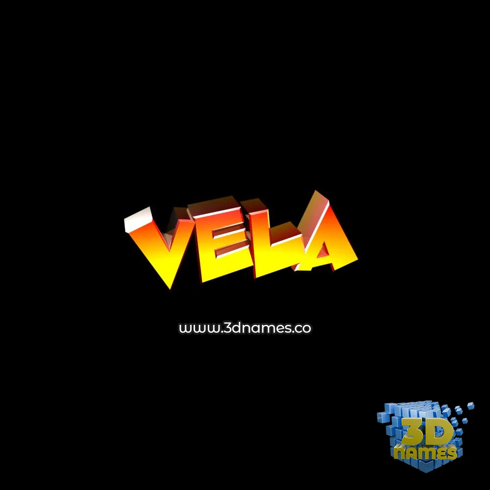 vela in Black Background style - 3D name wallpaper