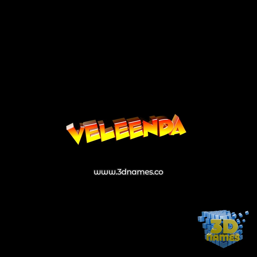 veleenda in Black Background style - 3D name wallpaper