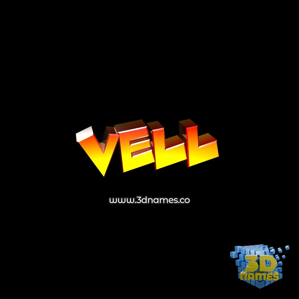 vell in Black Background style - 3D name wallpaper
