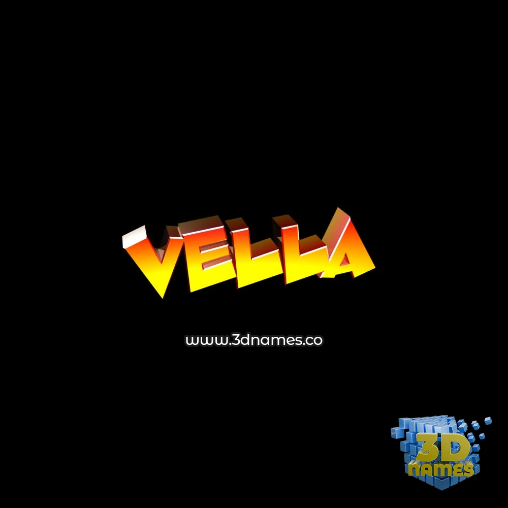 vella in Black Background style - 3D name wallpaper