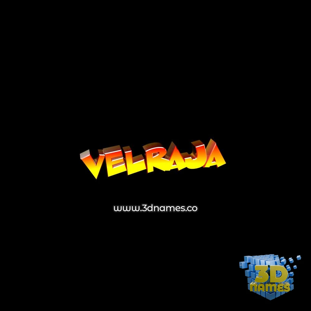 velraja in Black Background style - 3D name wallpaper