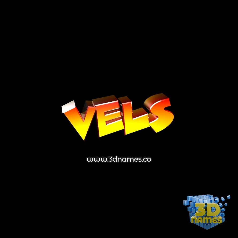 vels in Black Background style - 3D name wallpaper