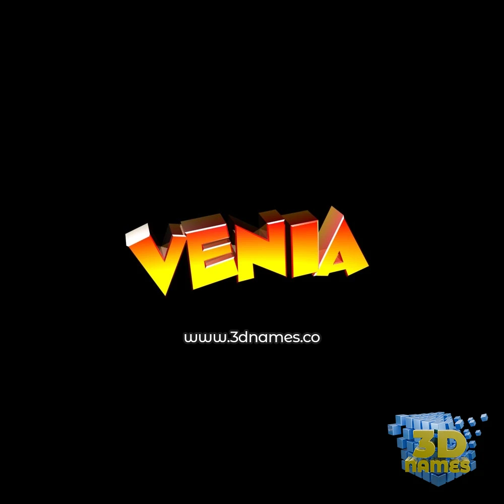 venia in Black Background style - 3D name wallpaper