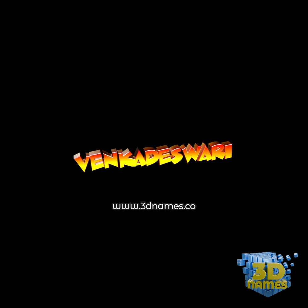 venkadeswari in Black Background style - 3D name wallpaper