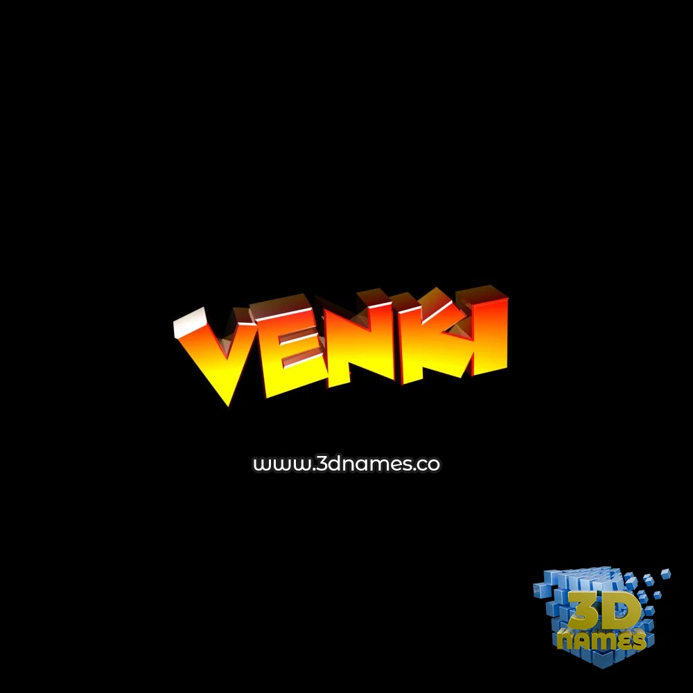 venki in Black Background style - 3D name wallpaper