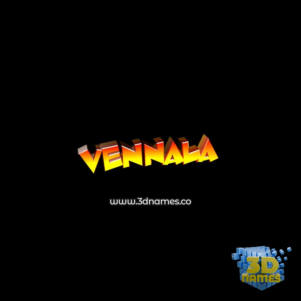 vennala in Black Background style - 3D name wallpaper