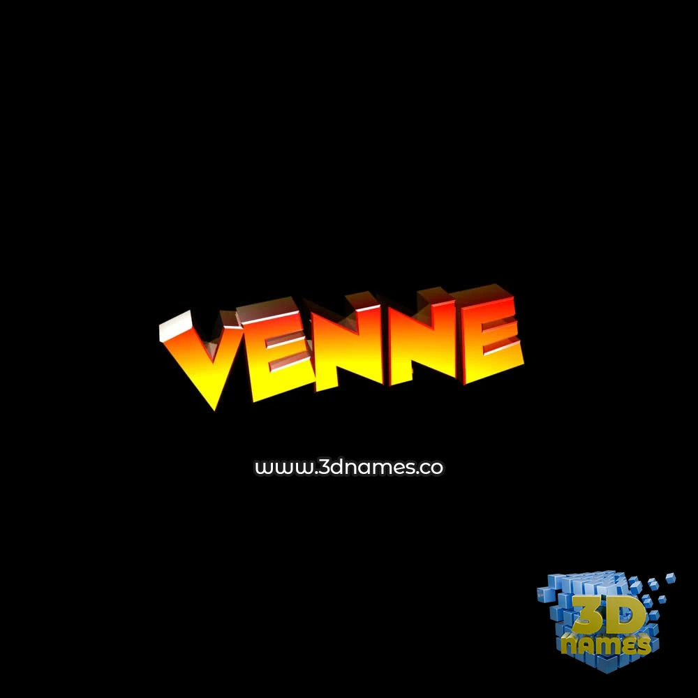venne in Black Background style - 3D name wallpaper