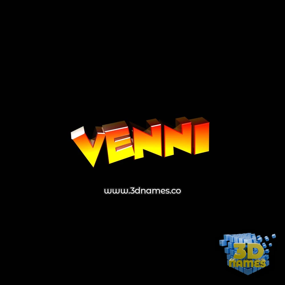 venni in Black Background style - 3D name wallpaper