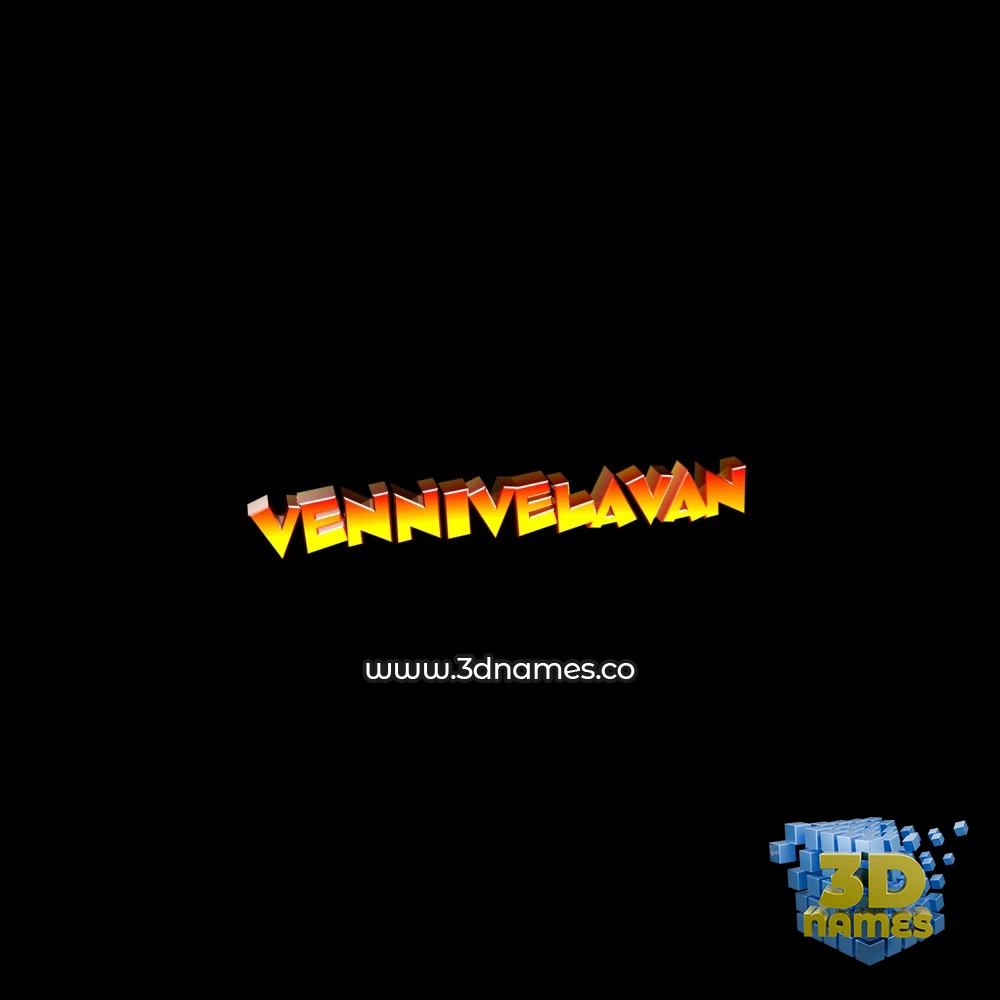 vennivelavan in Black Background style - 3D name wallpaper