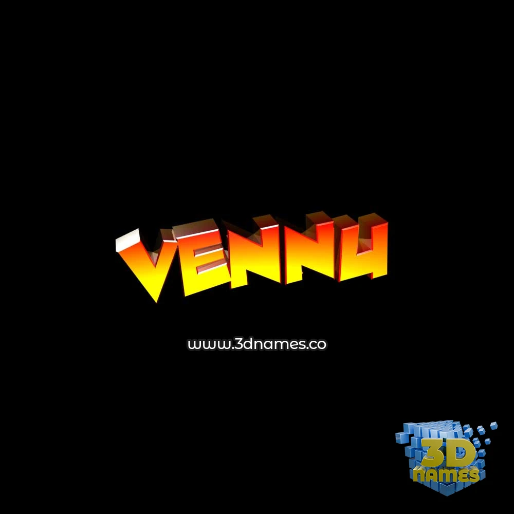 vennu in Black Background style - 3D name wallpaper