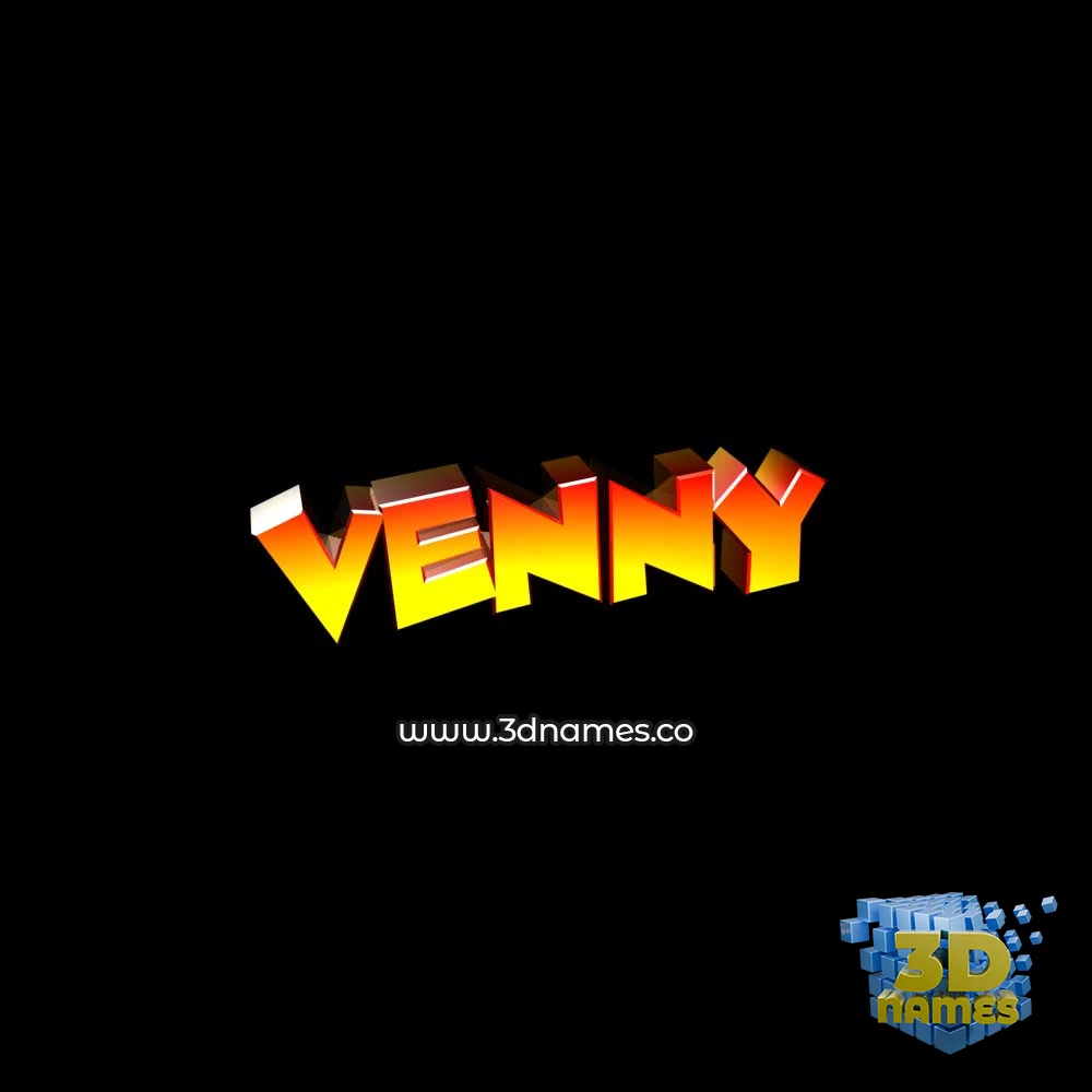 venny in Black Background style - 3D name wallpaper