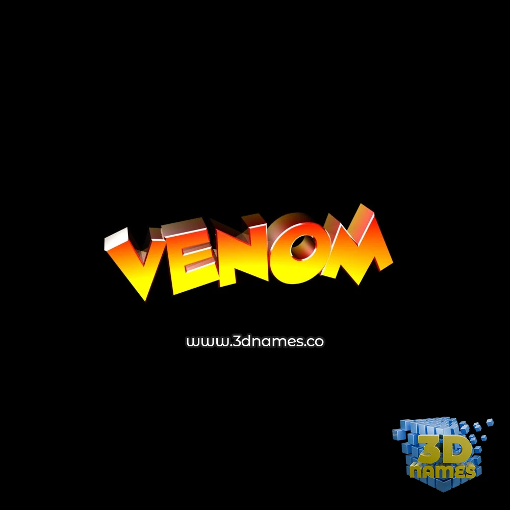 venom in Black Background style - 3D name wallpaper