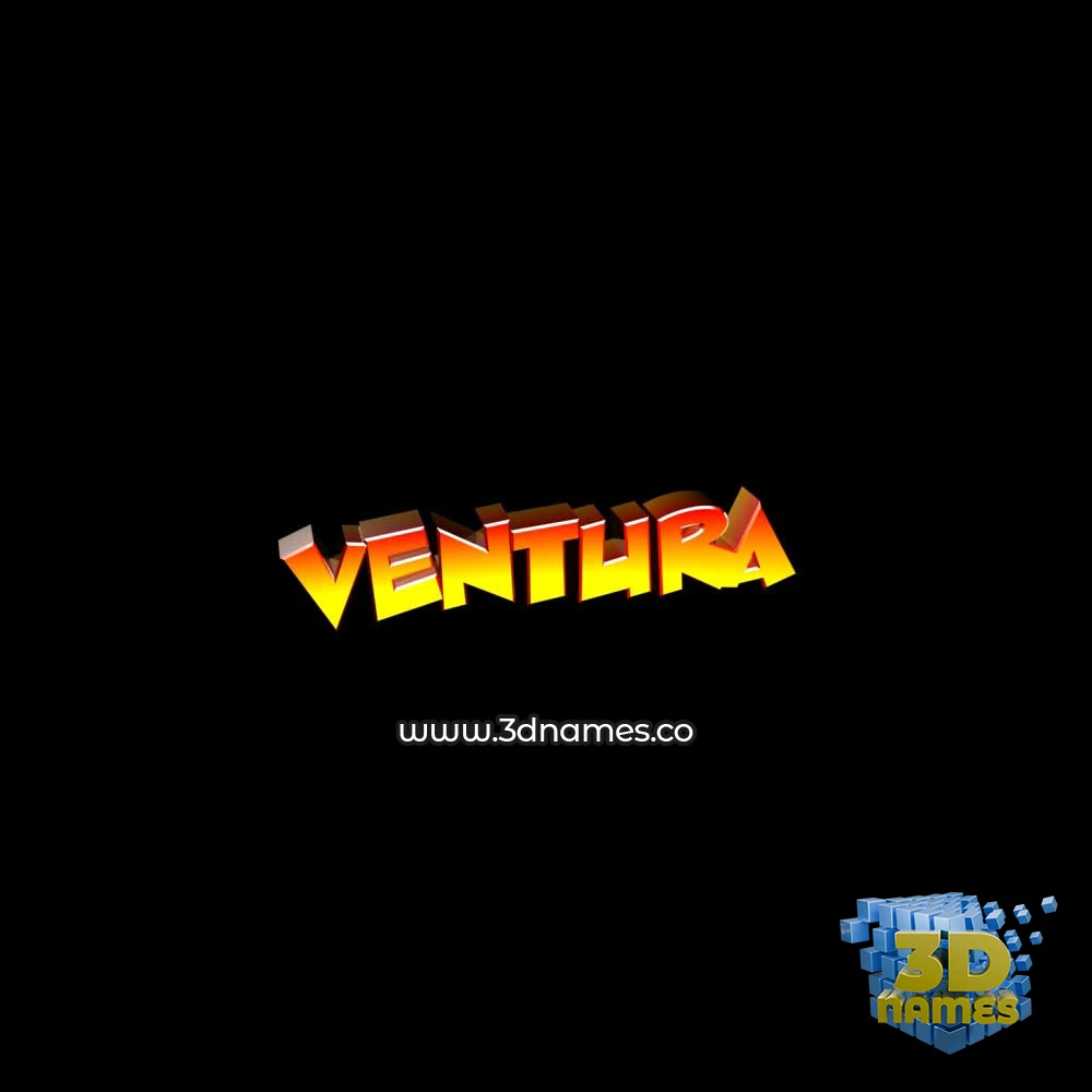 ventura in Black Background style - 3D name wallpaper