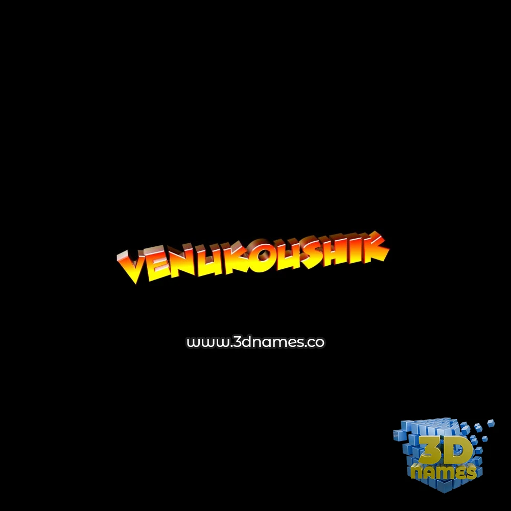 venukoushik in Black Background style - 3D name wallpaper