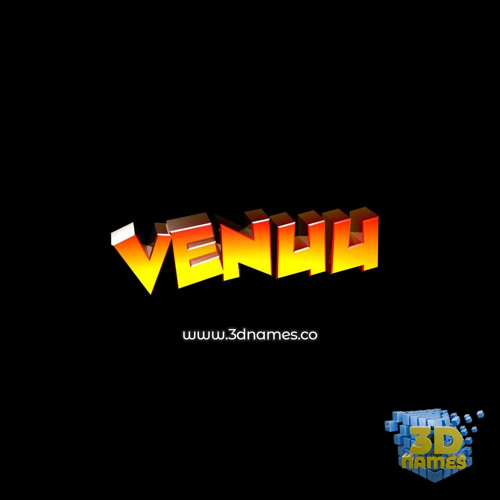 venuu in Black Background style - 3D name wallpaper