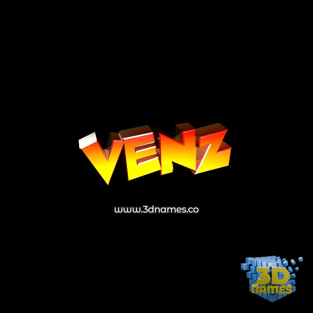 venz in Black Background style - 3D name wallpaper