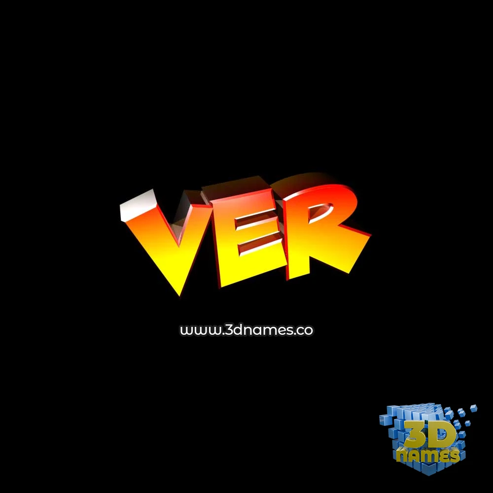 ver in Black Background style - 3D name wallpaper
