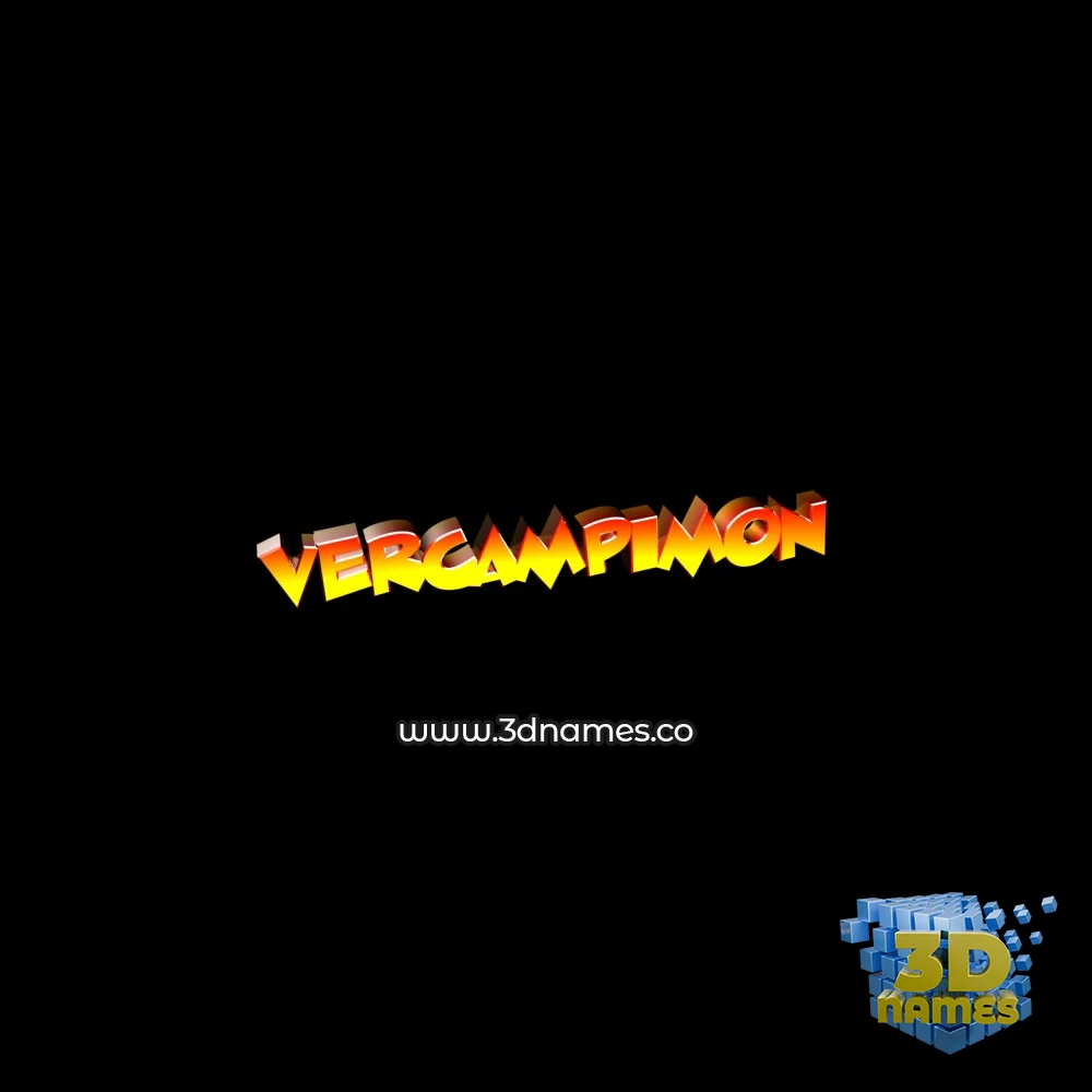 vercampimon in Black Background style - 3D name wallpaper