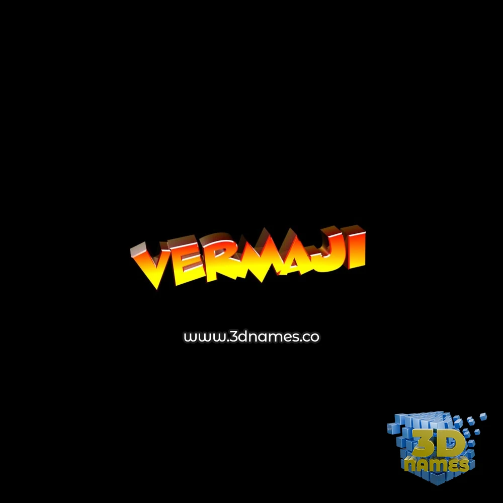 vermaji in Black Background style - 3D name wallpaper
