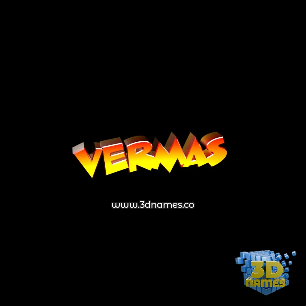 vermas in Black Background style - 3D name wallpaper