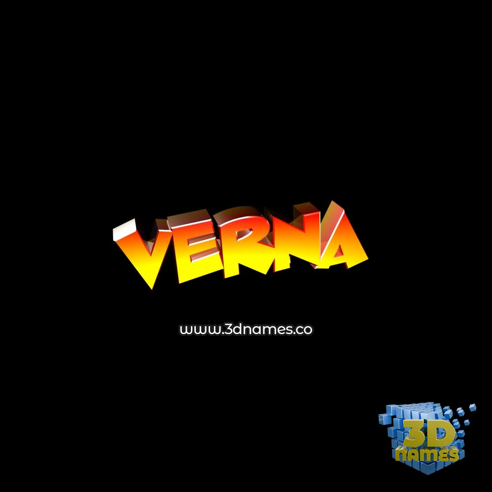 verna in Black Background style - 3D name wallpaper