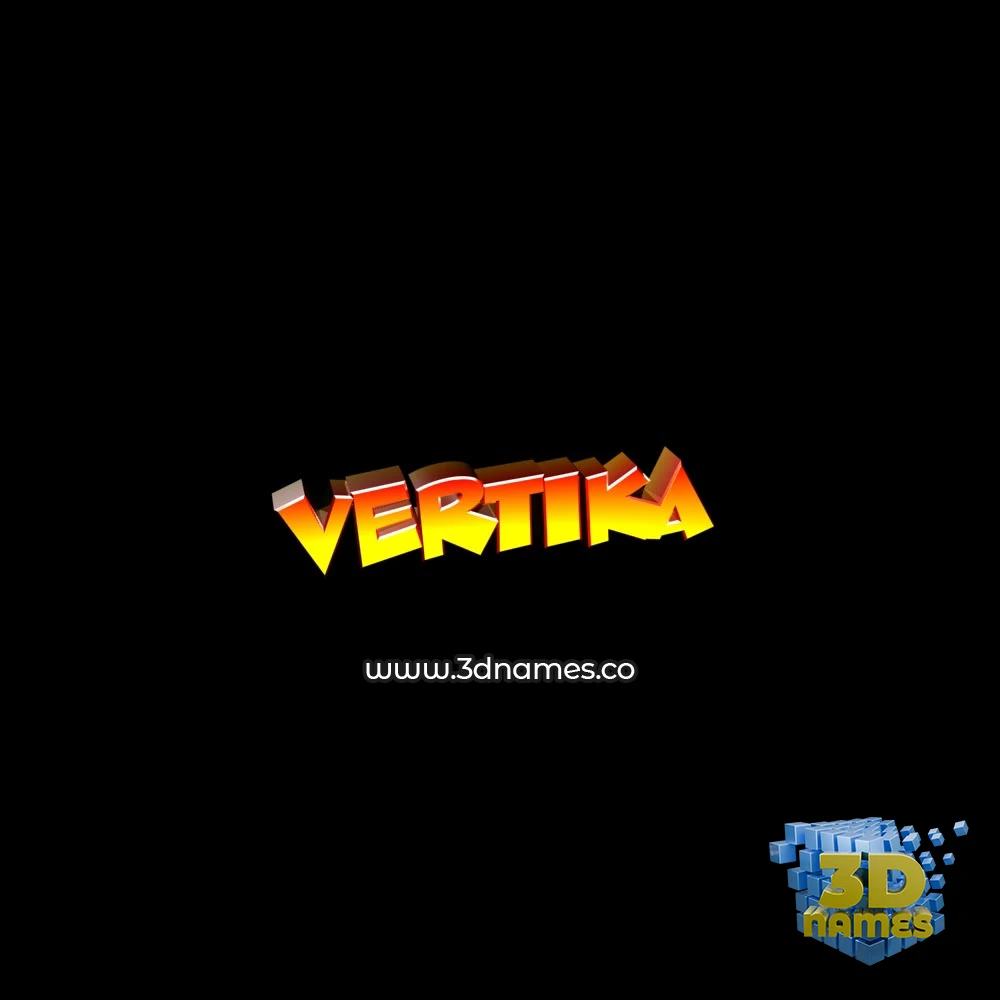 vertika in Black Background style - 3D name wallpaper