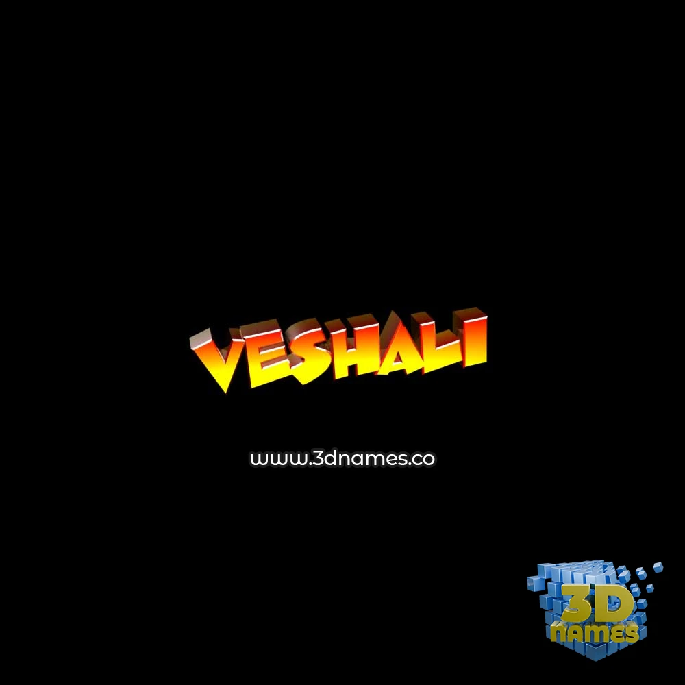 veshali in Black Background style - 3D name wallpaper