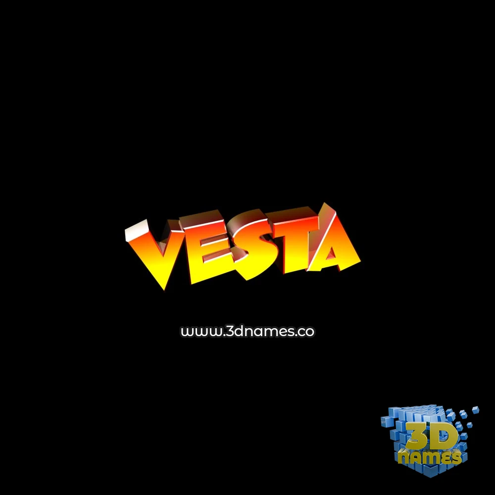 vesta in Black Background style - 3D name wallpaper