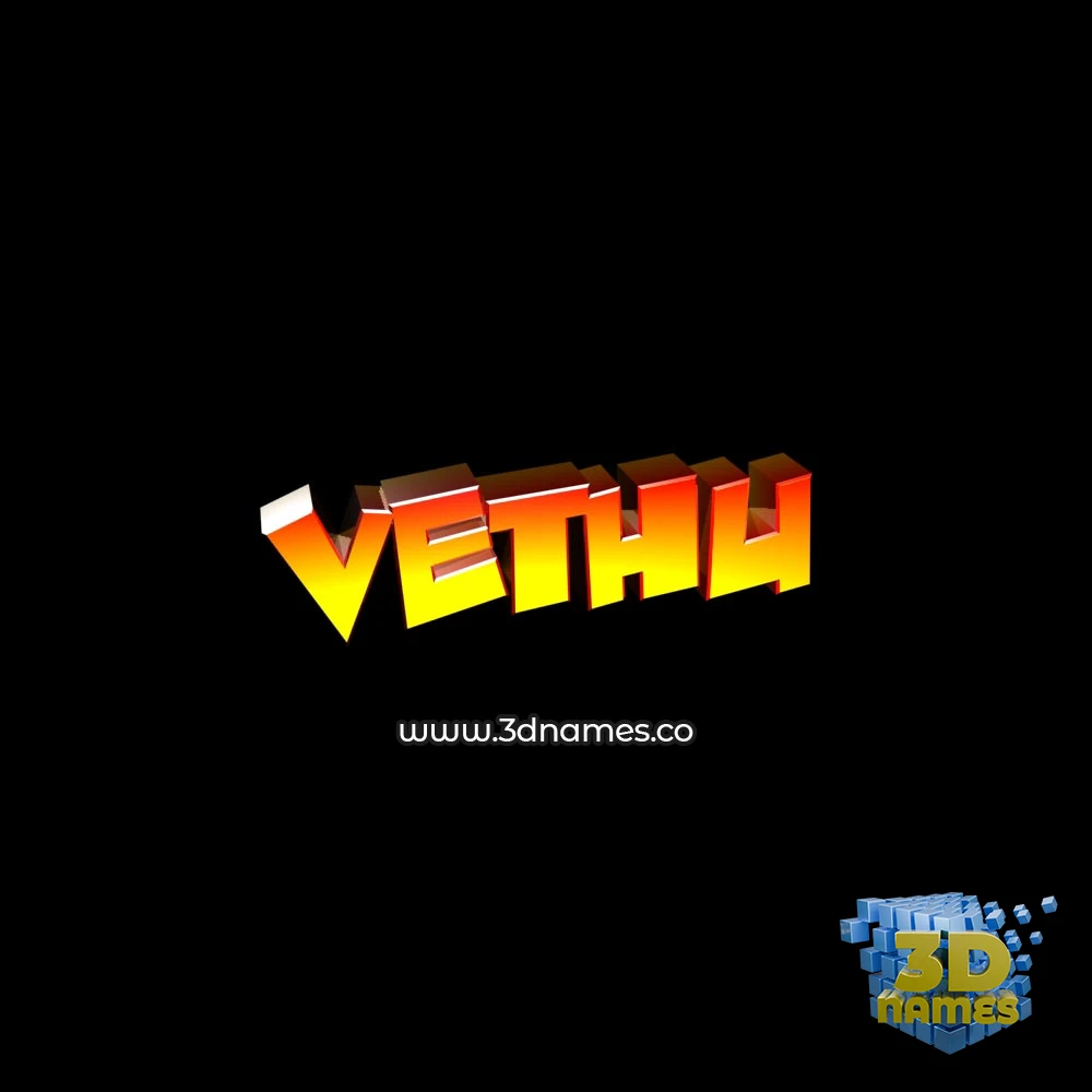 vethu in Black Background style - 3D name wallpaper