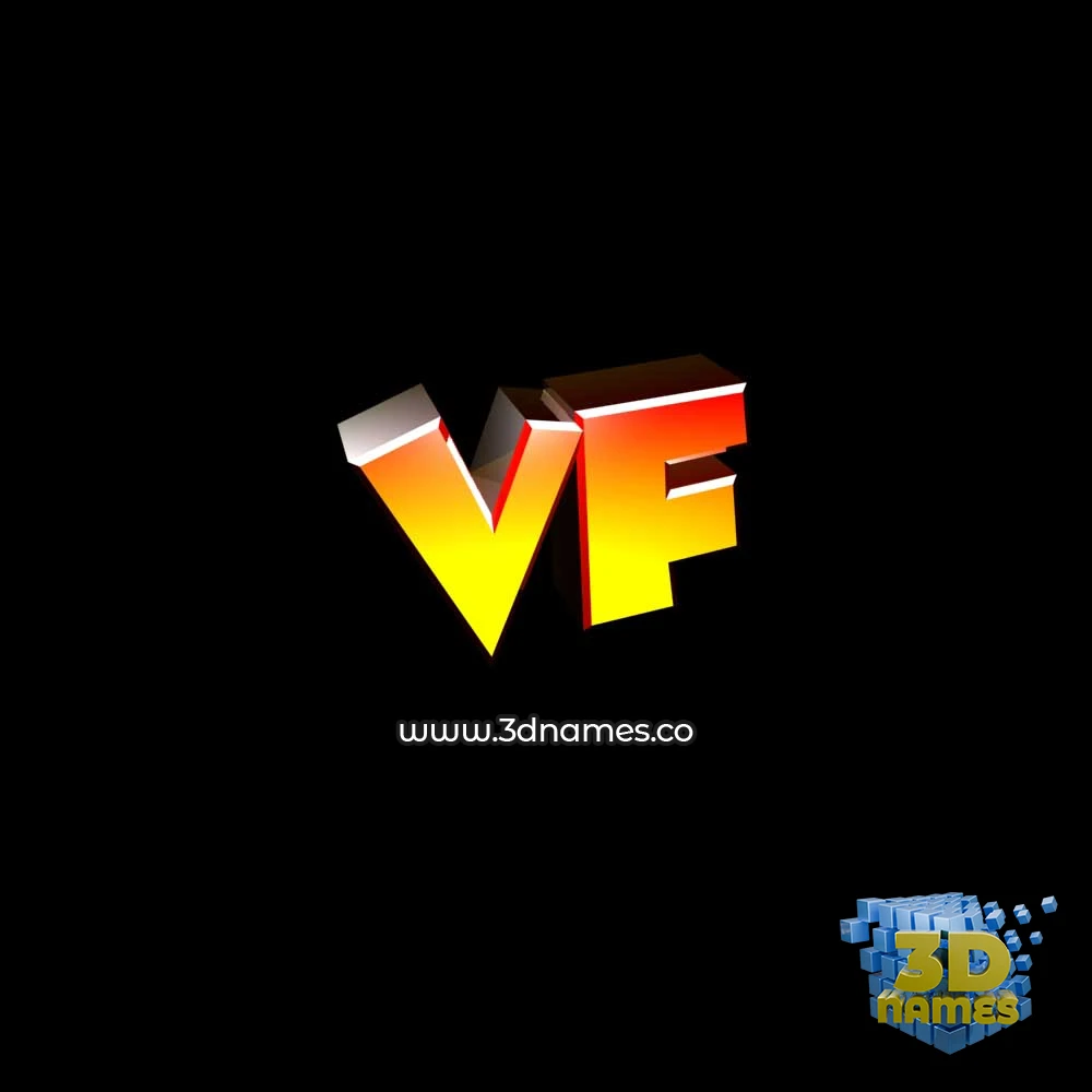 vf in Black Background style - 3D name wallpaper