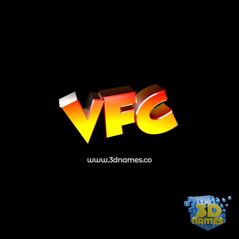 vfc in Black Background style - 3D name wallpaper