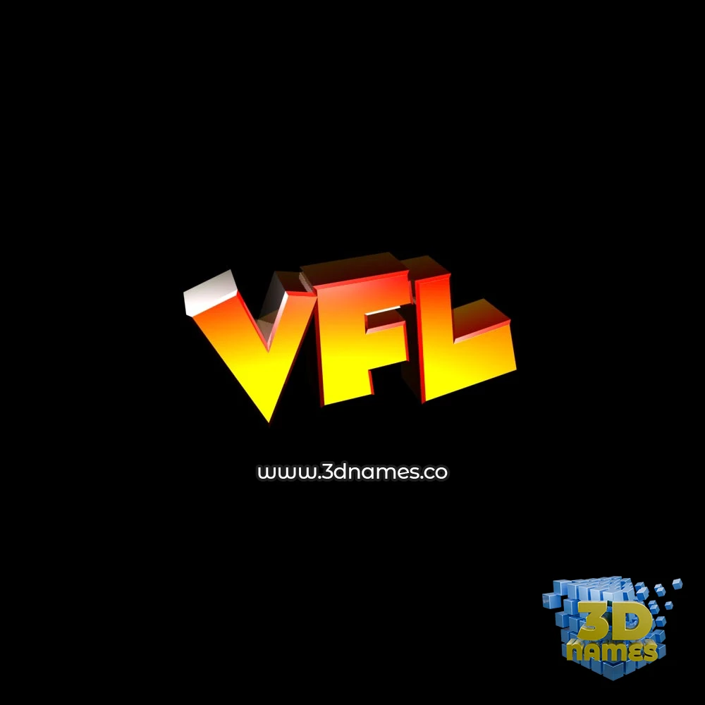 vfl in Black Background style - 3D name wallpaper