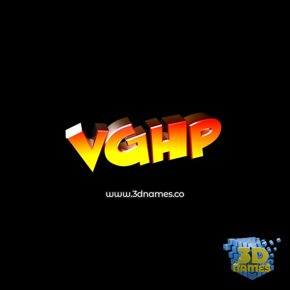 vghp in Black Background style - 3D name wallpaper