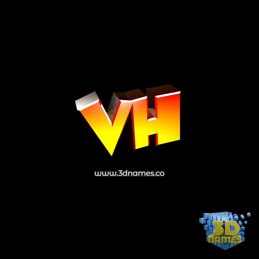 vh in Black Background style - 3D name wallpaper