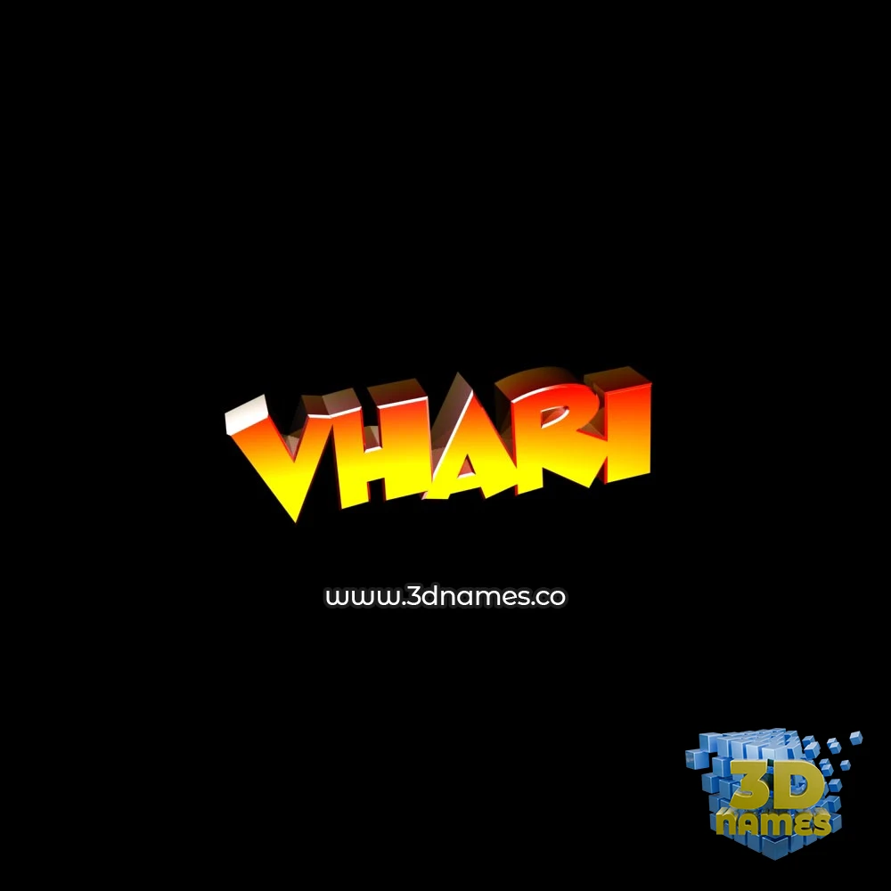 vhari in Black Background style - 3D name wallpaper