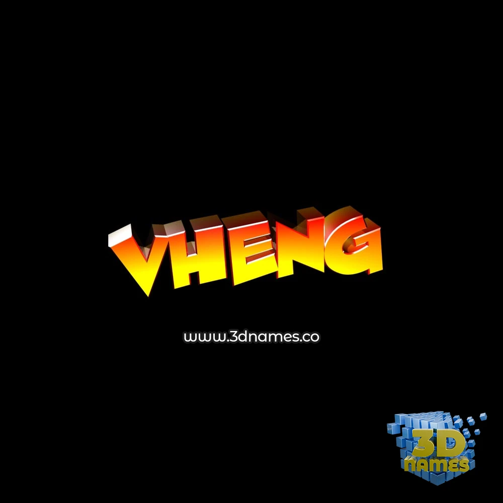 vheng in Black Background style - 3D name wallpaper
