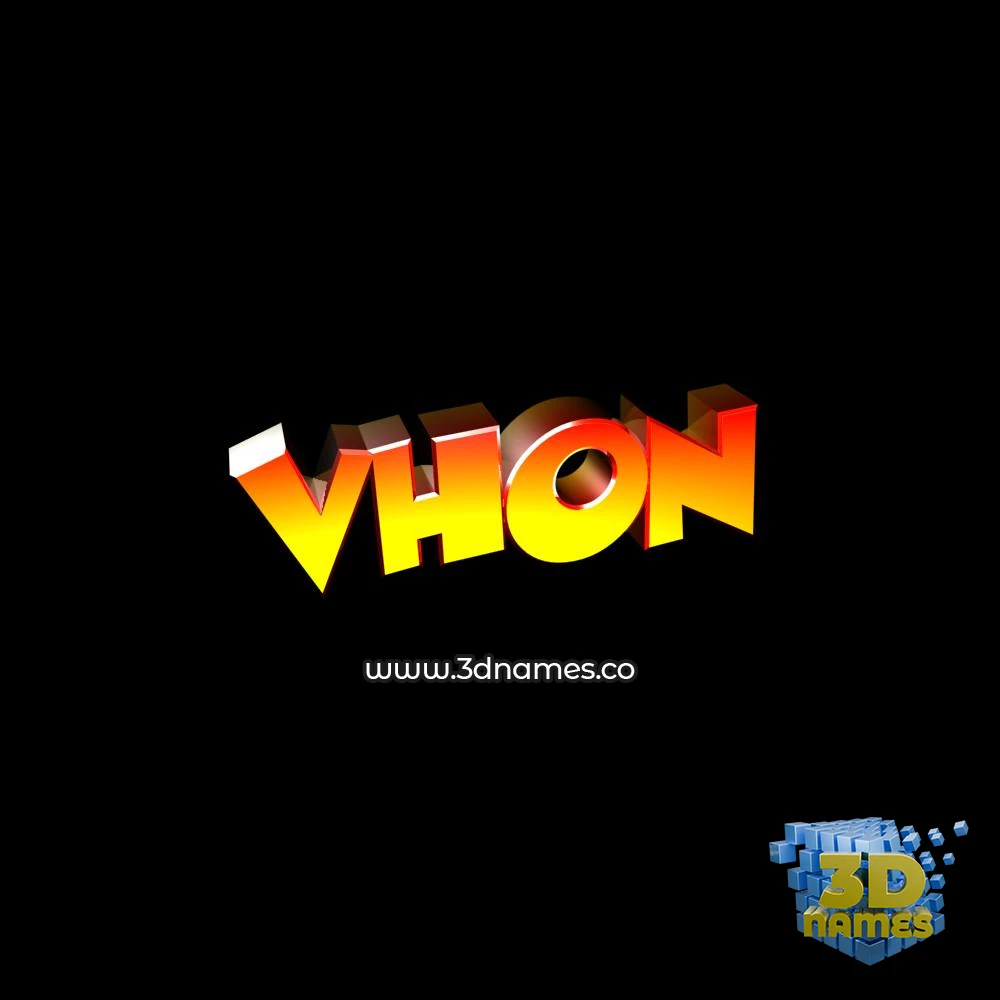 vhon in Black Background style - 3D name wallpaper
