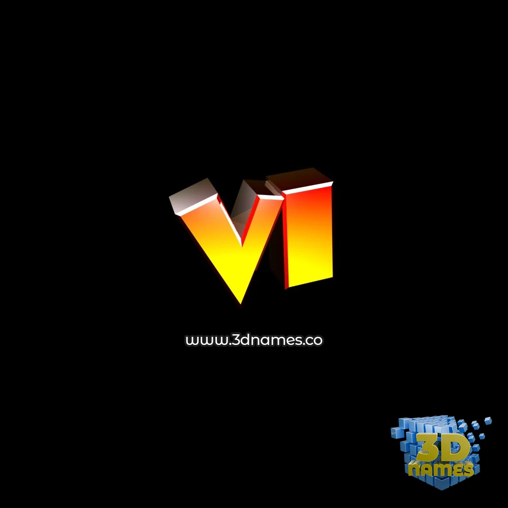 vi in Black Background style - 3D name wallpaper
