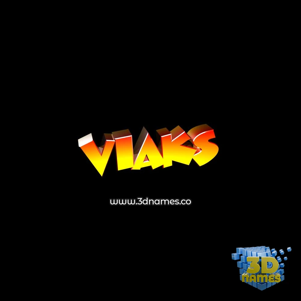 viaks in Black Background style - 3D name wallpaper