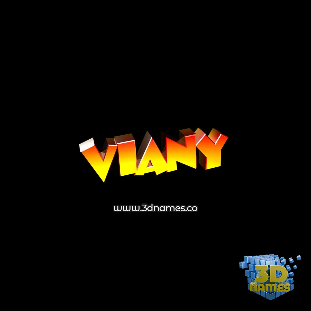 viany in Black Background style - 3D name wallpaper